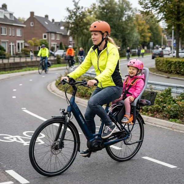 Kinderzitje op een elektrische fiets monteren